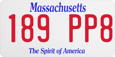 MA license plate 189PP8