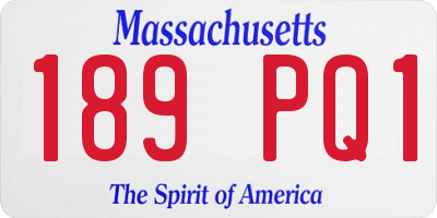 MA license plate 189PQ1