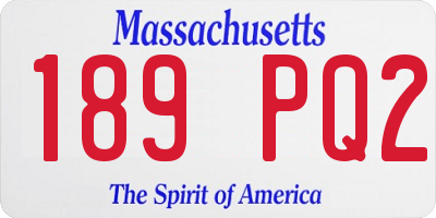 MA license plate 189PQ2
