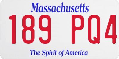 MA license plate 189PQ4