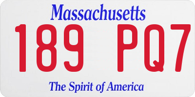 MA license plate 189PQ7
