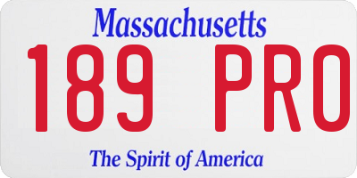 MA license plate 189PR0