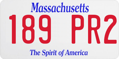 MA license plate 189PR2