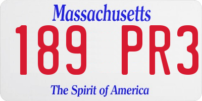 MA license plate 189PR3