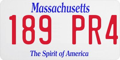 MA license plate 189PR4