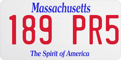 MA license plate 189PR5