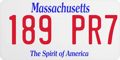MA license plate 189PR7
