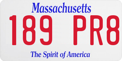 MA license plate 189PR8