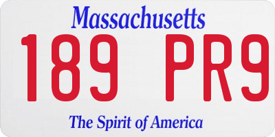 MA license plate 189PR9