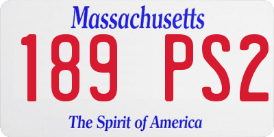MA license plate 189PS2