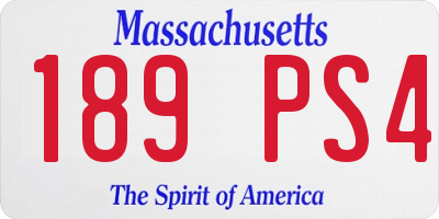 MA license plate 189PS4