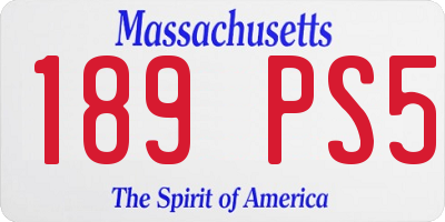 MA license plate 189PS5