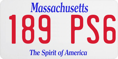 MA license plate 189PS6