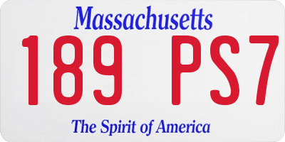 MA license plate 189PS7