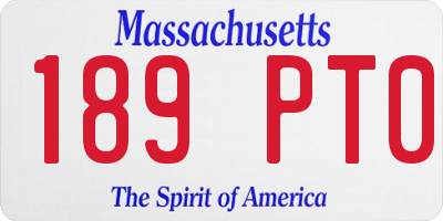 MA license plate 189PT0