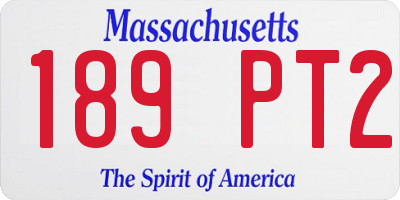 MA license plate 189PT2