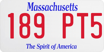 MA license plate 189PT5