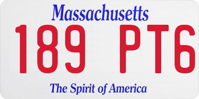 MA license plate 189PT6