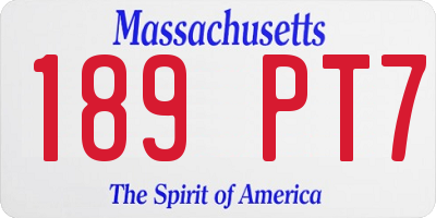 MA license plate 189PT7