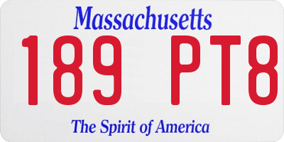 MA license plate 189PT8