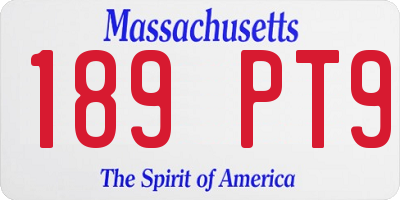 MA license plate 189PT9