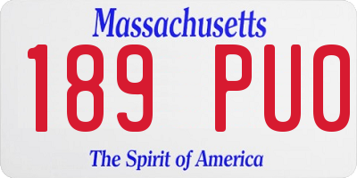 MA license plate 189PU0