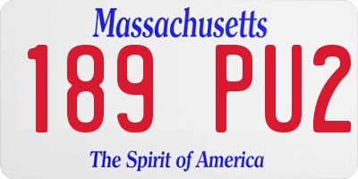 MA license plate 189PU2