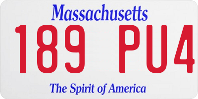 MA license plate 189PU4