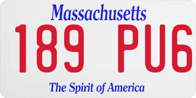 MA license plate 189PU6
