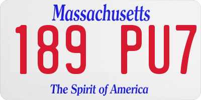 MA license plate 189PU7