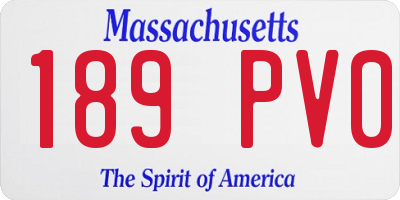 MA license plate 189PV0