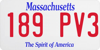 MA license plate 189PV3