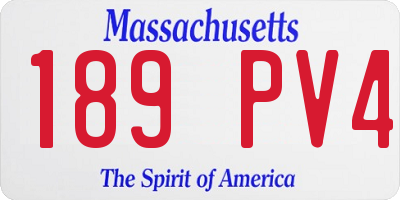 MA license plate 189PV4