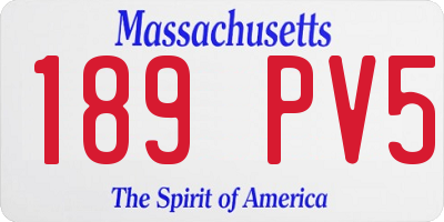 MA license plate 189PV5