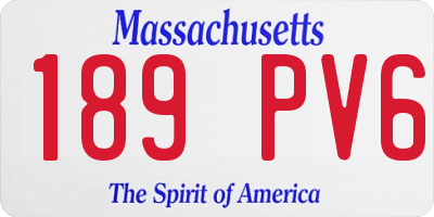 MA license plate 189PV6