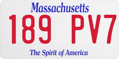 MA license plate 189PV7