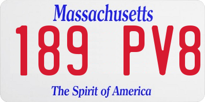 MA license plate 189PV8