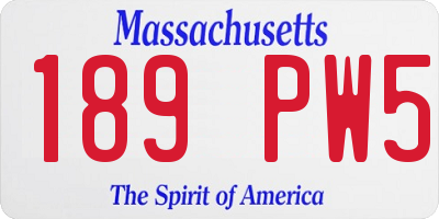 MA license plate 189PW5