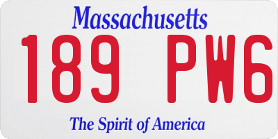MA license plate 189PW6