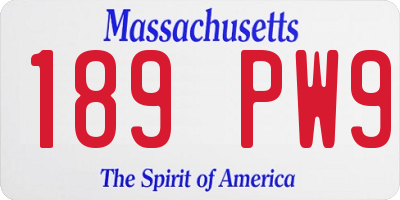MA license plate 189PW9