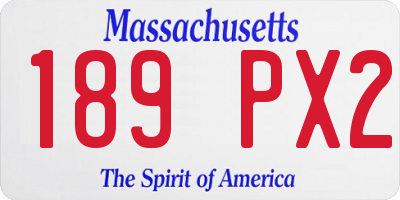 MA license plate 189PX2