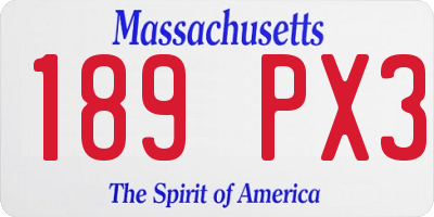 MA license plate 189PX3