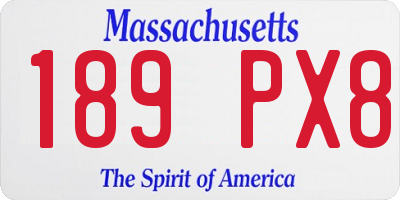 MA license plate 189PX8