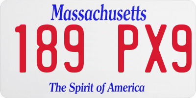 MA license plate 189PX9