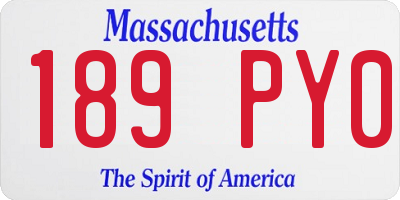 MA license plate 189PY0