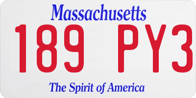 MA license plate 189PY3