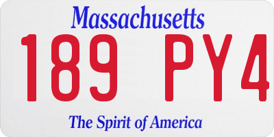 MA license plate 189PY4