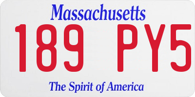 MA license plate 189PY5