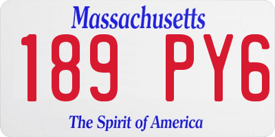 MA license plate 189PY6
