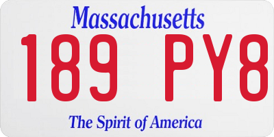 MA license plate 189PY8